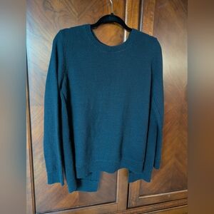 Ann Taylor LOFT Split Back Sweater Navy Blue Size Large